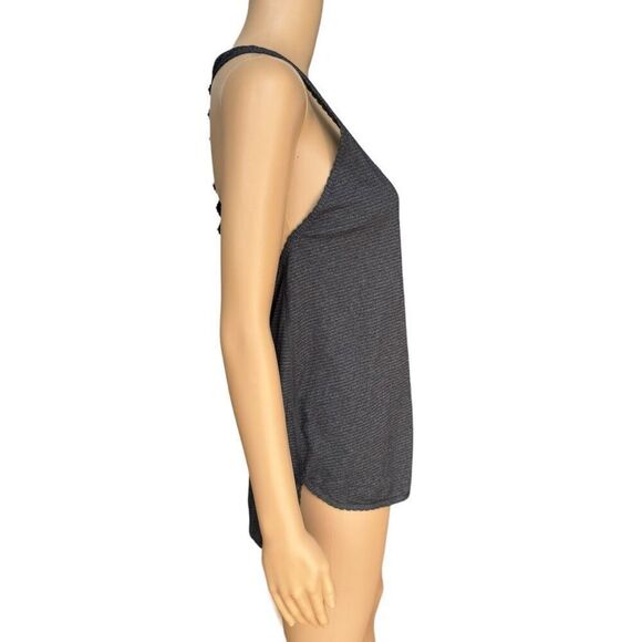 Lululemon 105 F Singlet Laser-Cut heathered Black/black size M racerback top - Picture 3 of 7